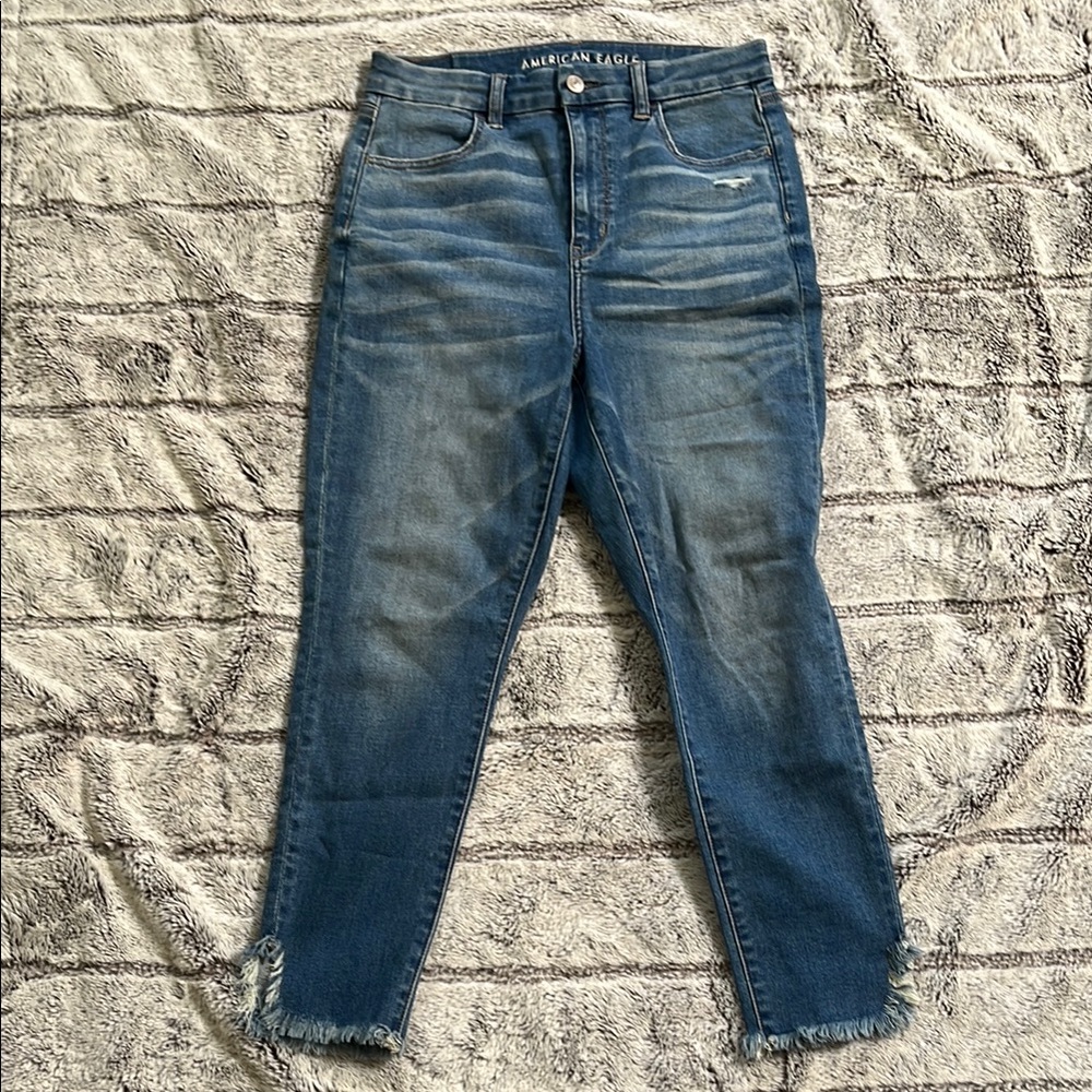 American Eagle Outfitters Blue Ankle Cropped Jeans